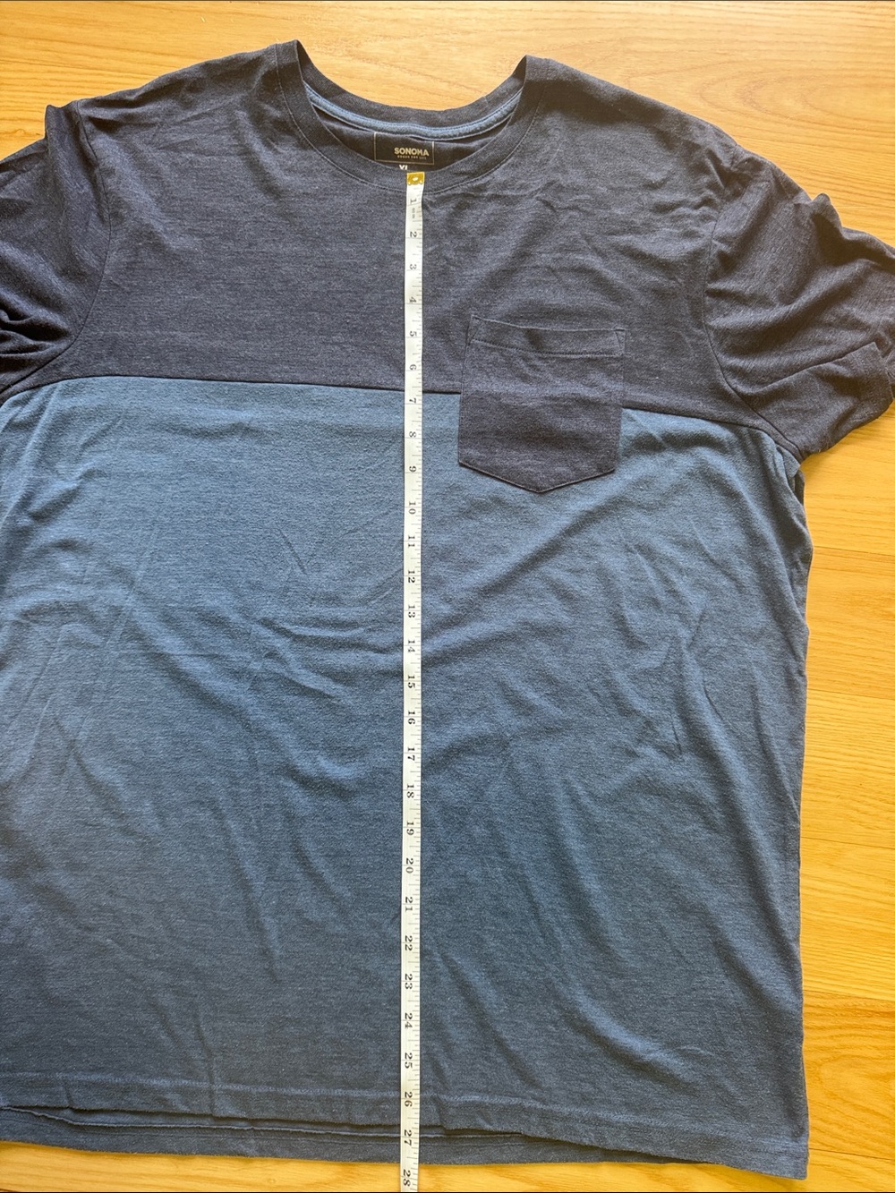 Sonoma Goods For Life XL Colorblock Pocket T-Shirt Blue Gray Casual Tee - Picture 8 of 8
